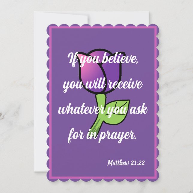 Se você acredita que receberá o cartão Matthew 21: (Frente)