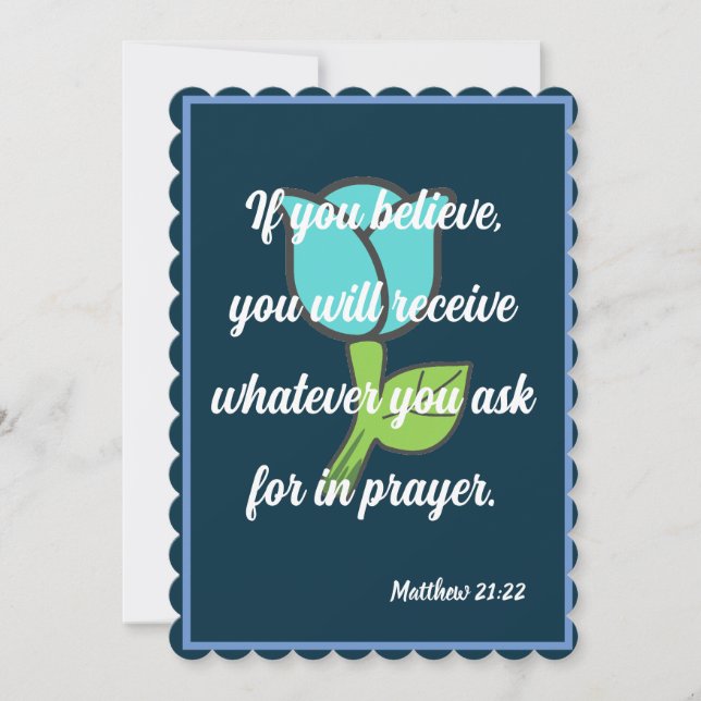 Se você acredita que receberá o cartão Matthew 21: (Frente)