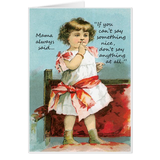 Se você não pode dizer algo cartão vazio agradável (Frente)