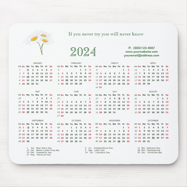 Se você nunca tentar, nunca saberá o Mouse Pad (Frente)