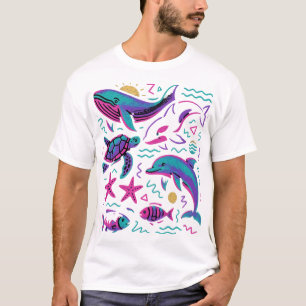 Sea Animal 90s - Camisa retrô Baleia-Natureza Oc