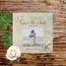 Sea Breeze Weding the Date Card