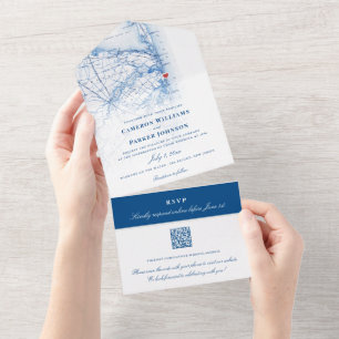 Sea Bright New Jersey Mapa Casamento Elegante de M