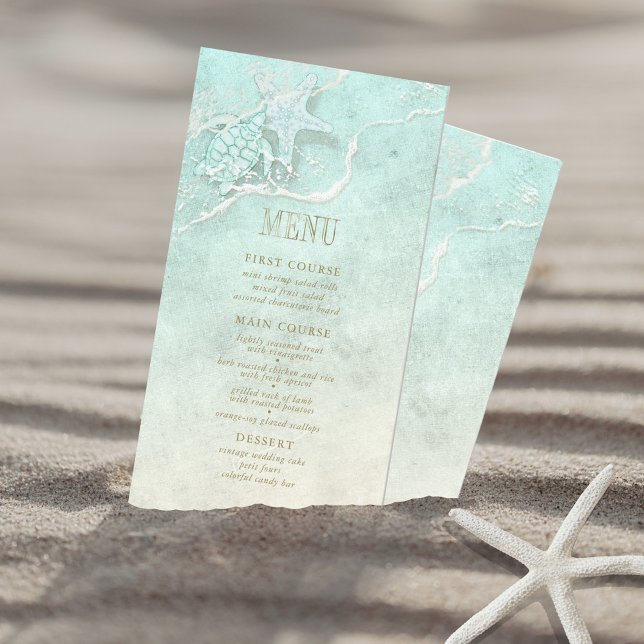 Sea Foam Beach Wedding Menu ID837 (Criador carregado)