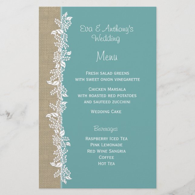 Sea Garland Teal Menu (Frente)