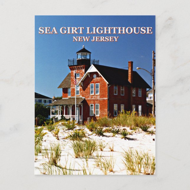 Sea Girt Lighthouse, Cartão Postal de Nova Jersey (Frente)