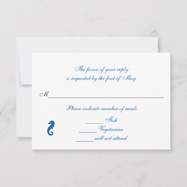 "Sea Horse Serenity" Rsvp/Placas De Resposta (Frente)