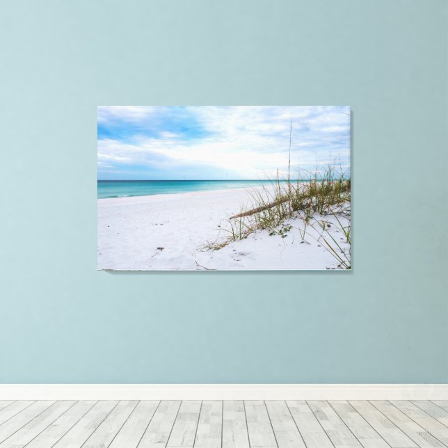 Sea Oats And White Sand Beach Morning Canvas (Insitu(piso de madeira))