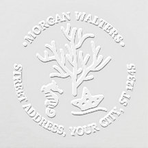 Sea Ocean Coral Starfish Seacavalo Round Endereço