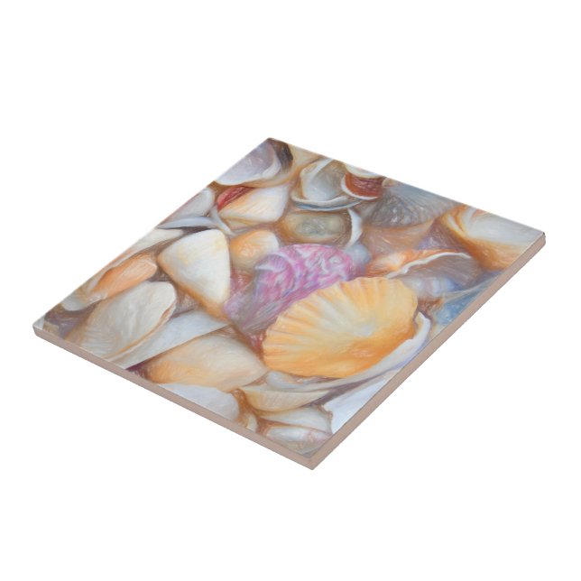 Sea Shells Ocean Beach Decoupage Art Design (Lateral)