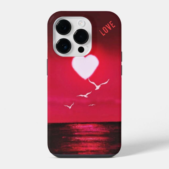 Sea Sunset capas de iphone Love Romanic Red (Verso)