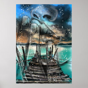 Sea Sunset Dreams Poster Impressão - Pintura