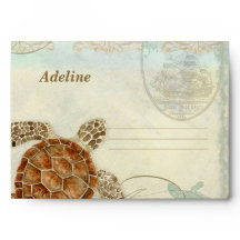 Sea Turtle Modern Coastal Ocean Beach Weding