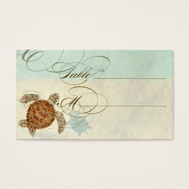 Sea Turtle Modern Coaster Ocean Beach Swirls Estil (Frente)
