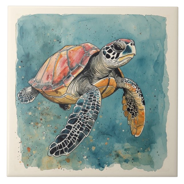 Sea Turtle Watercolor (Frente)