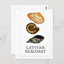 Seacoast Letão - Cartão postal de Seashell