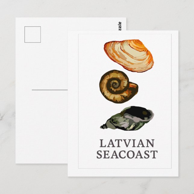Seacoast Letão - Cartão postal de Seashell (Frente/Verso)