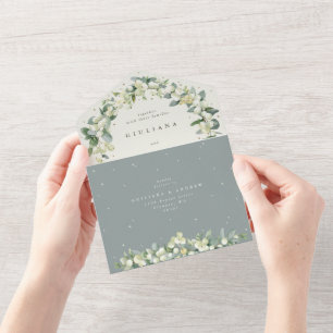 Seafoam/Cream Snowberry+Eucalyptus Casamento no in