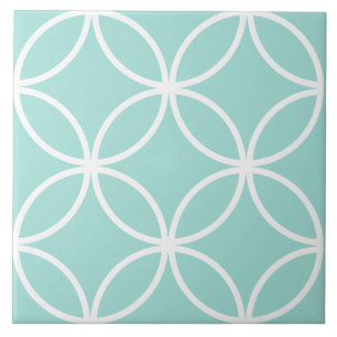 Seafoam e modelo de folha de círculo repetido bran