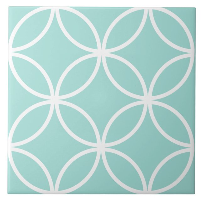 Seafoam e modelo de folha de círculo repetido bran (Frente)