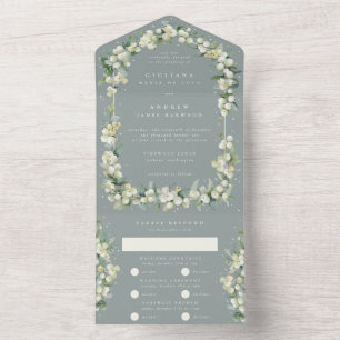 Seafoam Green Snowberry + Eucalyptus Weding
