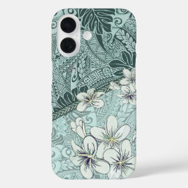Seafoam Tapa e Plumeria Capa de telefone Havaiana