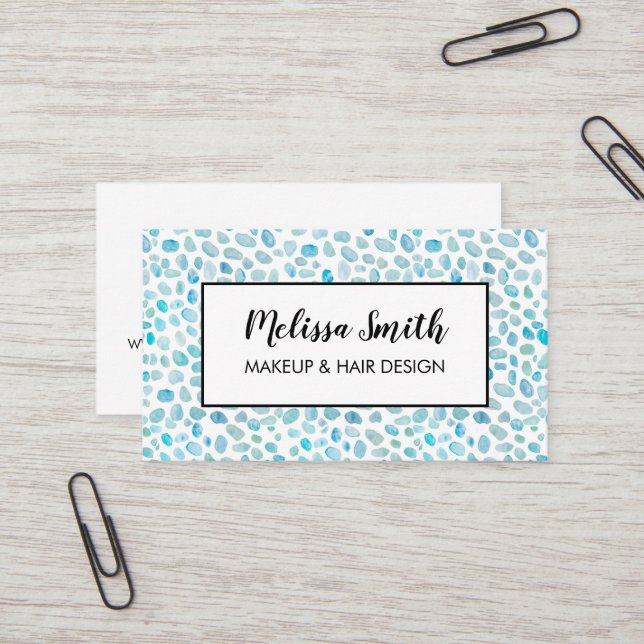 Seaglass Makeup Artist Hair Salon Cartão de visita (Frente/Verso In Situ)