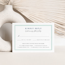 Seaglass Tides Wedding RSVP Card com opção de refe