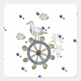 Seagull Amarrando Um Adesivo De Corrida