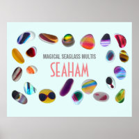 Seaham Sea Glass Multis Poster