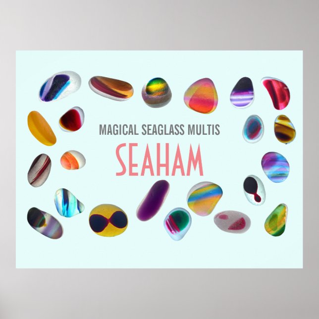Seaham Sea Glass Multis Poster (Frente)