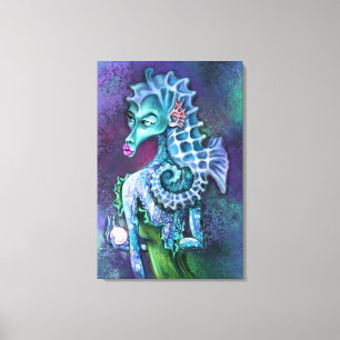 Seahorse Lady Fantasia Impressão em Tela - Pintura