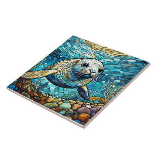 Seal de água Seal Arte de vidro contida