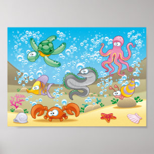 Sealife 11" x 8,5", papel de pôster de valor (acab