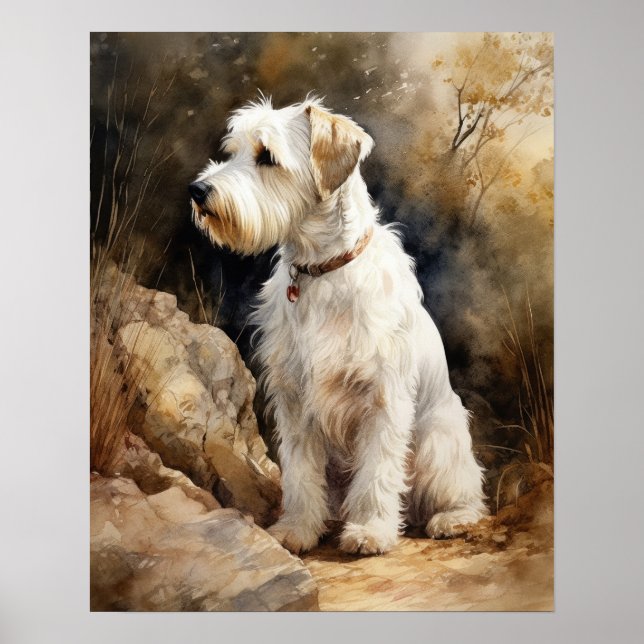 Sealyham Terrier Dog Art Impressão Poster (Frente)