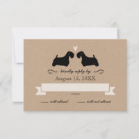 Sealyham Terrier Silhouettes Resposta Nupcial RSVP