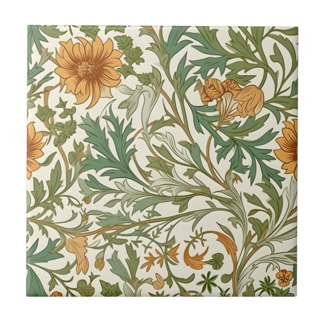 Seamless Arts and Crafts style repeating pattern (Frente)