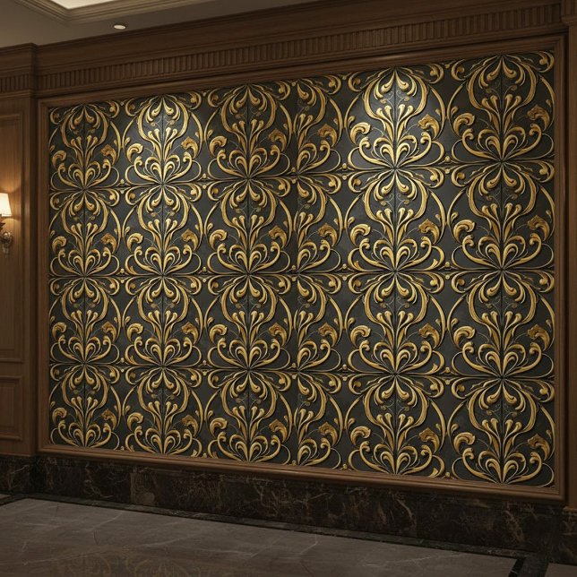 Seamless Elegant Golden Flow  Luxury Tile Design (Criador carregado)