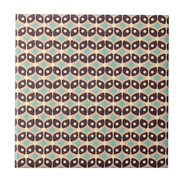 Seamless geometric pattern in dark brown leaf  (Frente)
