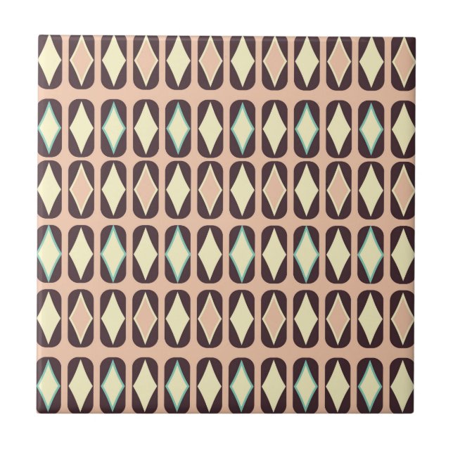 Seamless geometric pattern in dark brown leaf  (Frente)