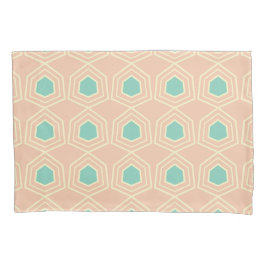 Seamless geometric pattern with teal pentagons