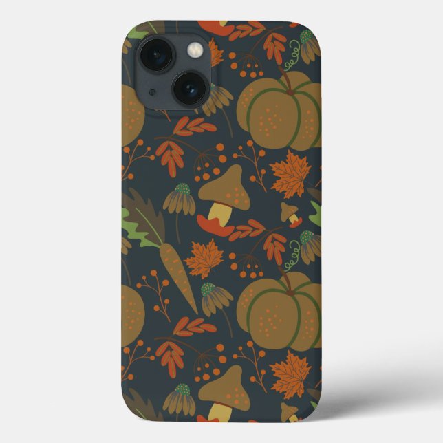 Seamless pattern Pumpkin & carrot dark background (Verso)