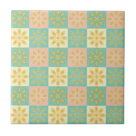Seamless pattern with geometric floral motifs