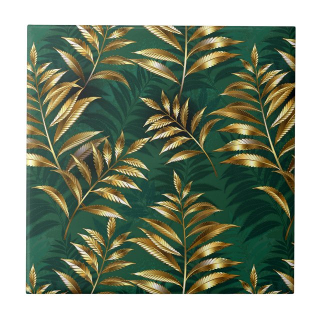Seamless pattern with golden ferns (Frente)