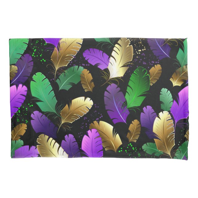 Seamless Pattern with Mardi Gras feathers (Frente)