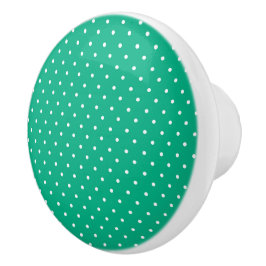 Seamless solid teal polka dot pattern