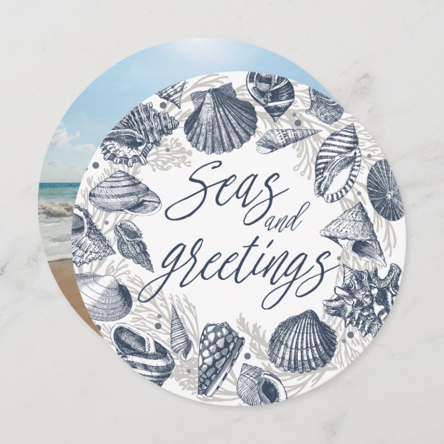 Seas e Saudações | Cartão com fotos de células de  (Frente/Verso)