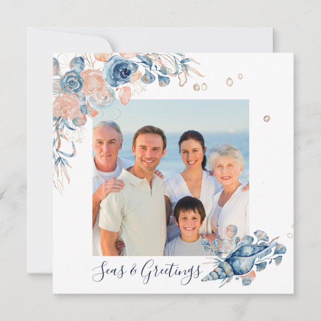 Seas e Saudações Foto Náutica De Natal (Frente)