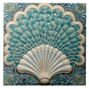 Seashell Aquamarine Art Deco Inspirado