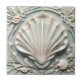 Seashell Art Nouveau Faux Alivio Casa Branca